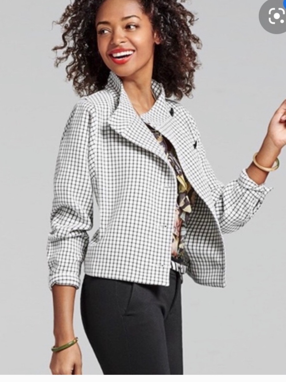 NWT Cabi Windowpane Button Up Jacket